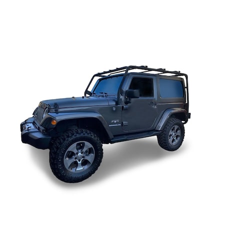 Trailfx ROOF RACK Direct Fit 300 Pound Capacity BoltOn Mount Textured Black Steel JL014T
